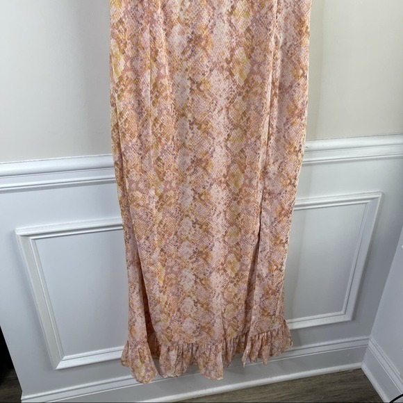 Majorelle snakeskin print greta slit plunge maxi dress size XL mob‎ wife revolve - Picture 5 of 12